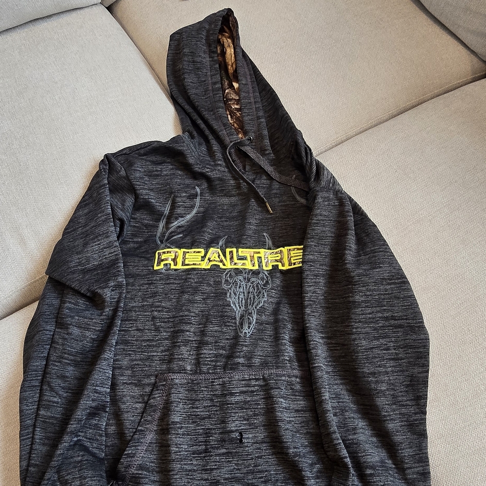 Realtree Gray Hoodie with Yellow Logo